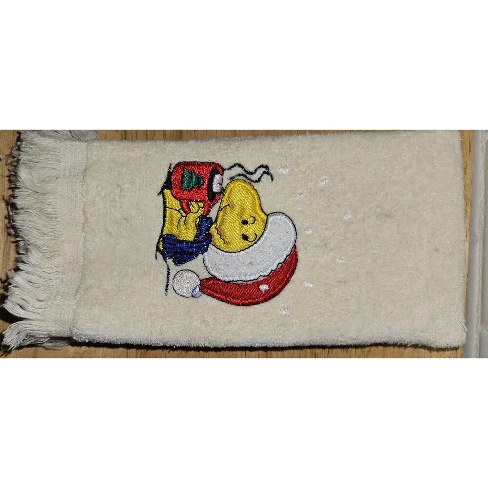 Vintage 3-Piece Kitchen Towel & Napkin Holiday Set Santa Woodstock Holiday Desig